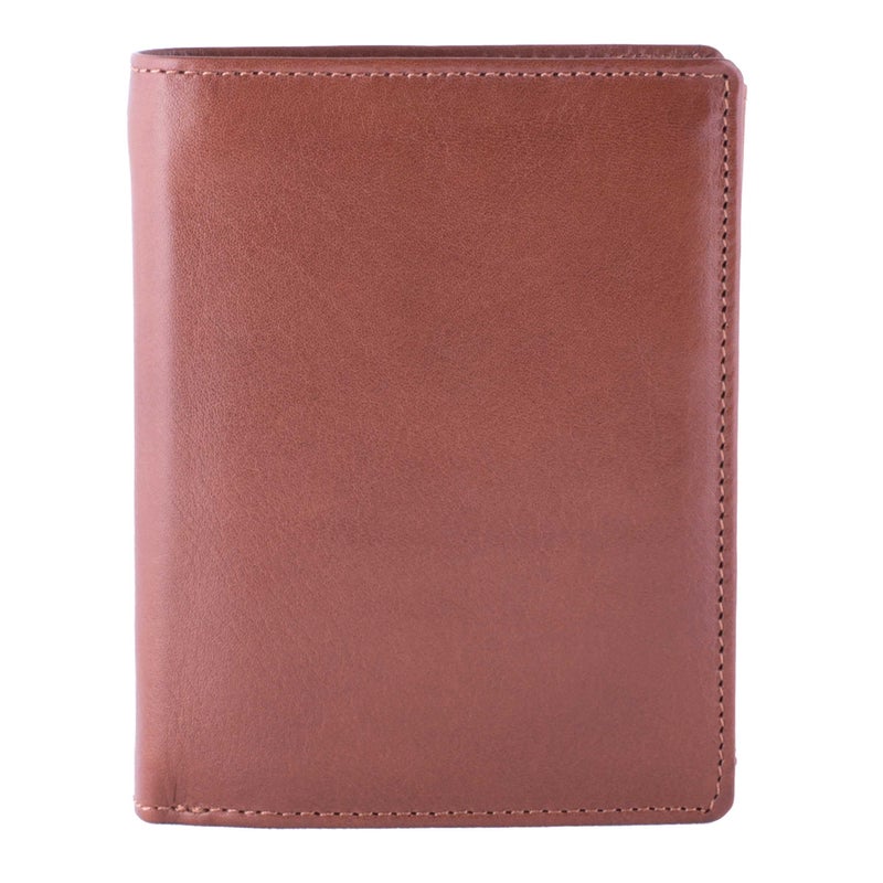 DiLoro Mens Full Size Large Capacity Genuine Full Grain Leather Wallet Bifold Flip ID Coin & Zip Pockets RFID Blocking Anti-Theft (Bugatti Tan) - Image 2