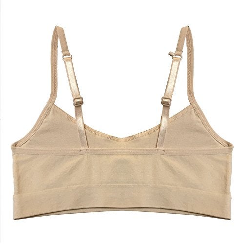 Popular Girls Training Bra Pack – Crop Cami Training Bras for Girls. Seamless Bra Removable Padding Basics M - Image 2