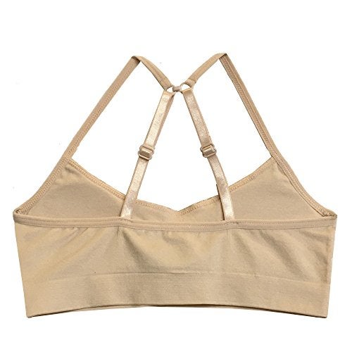 Popular Girls Training Bra Pack – Crop Cami Training Bras for Girls. Seamless Bra Removable Padding Basics M - Image 3
