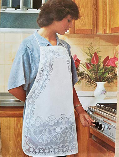 Fine Lace Apron with Hearts and Flower Pattern Adult Size