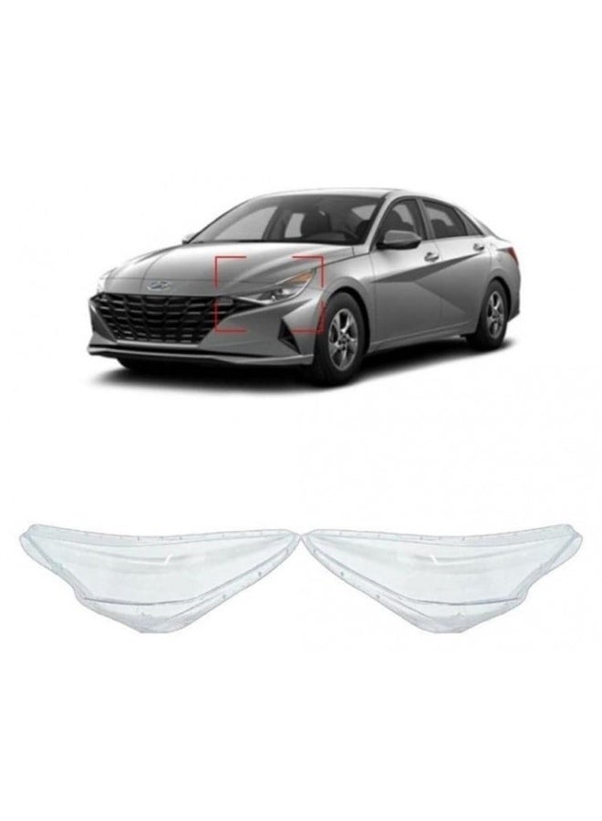 Left Headlight Lens Cover for Hyundai Elantra 2021–2023 Front Headlight Glass Replacement High Quality