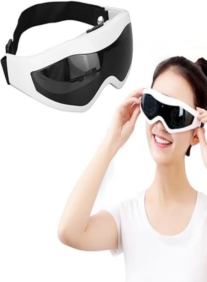M MIAOYAN Portable Eye Massager, Rechargeable Massager Eye Mask, 22 Magnets, Swelling, Eye Strain and Dark Circles, Relaxation Gift for Students  - Image 1