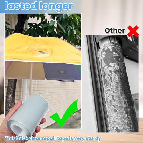 Tikfoam Waterproof Repair Tape for Fabric, Awning, RV Roof, Underbelly, Tarp, Tent, Sail and Boat Cover Outdoor Repair Patch, Heavy Duty, Clear, Multipurpose - Image 4