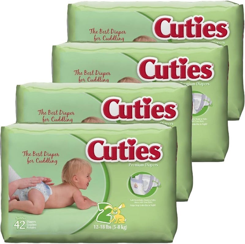 Cuties Baby Diapers Size 2 168 Count - Image 1