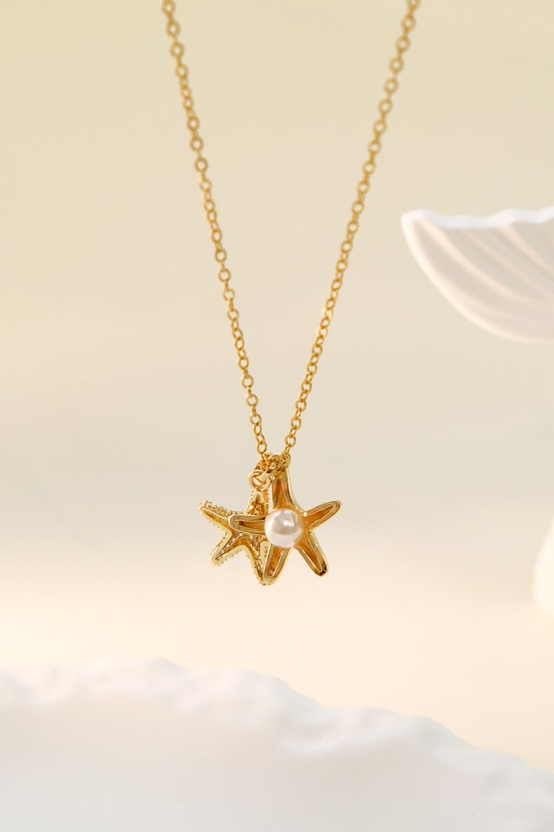 Lavida Starfish micro-encrusted clavicle pendant necklaces versatile for commuting and suitable for women and girls to wear to work, life, and dates. - Image 1