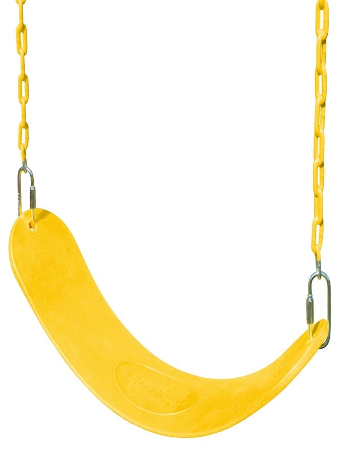 سوينج آند سلايد مقعد أرجوحة Swing-N-Slide WS 4699 مقاس 27 بوصة مع سلاسل مطلية بطول 58 بوصة لمجموعات الأراجيح في الفناء الخلفي، أصفر - Image 1