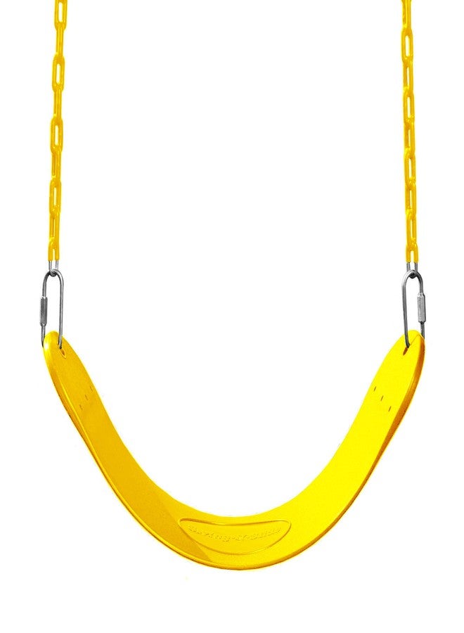 سوينج آند سلايد مقعد أرجوحة Swing-N-Slide WS 4699 مقاس 27 بوصة مع سلاسل مطلية بطول 58 بوصة لمجموعات الأراجيح في الفناء الخلفي، أصفر - Image 3
