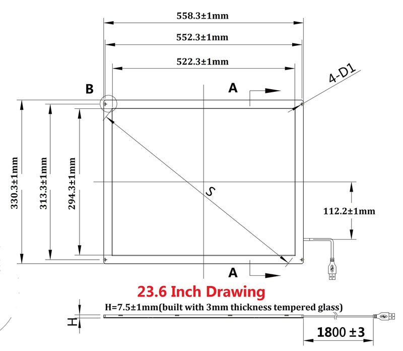 DeYoWo 23.6 Inch Multi Points IR Touch Screen, Infrared Touch Screen Panel, USB Free Driver with Tempered Glass for Kiosks, Touch Screen Monitor, Interactive Device Machine - Image 2