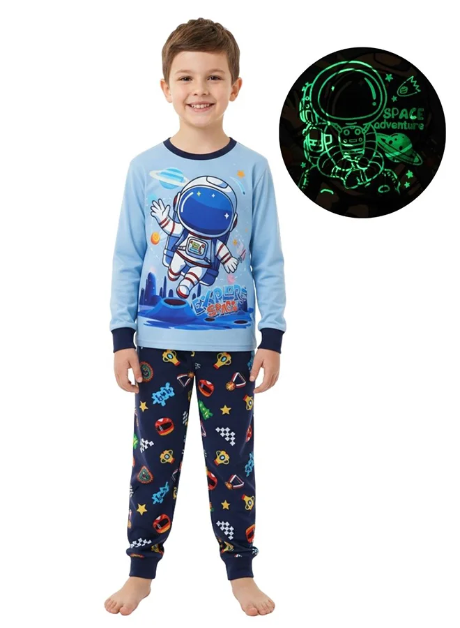 babyqlo Space Astronaut Boys Glow in the dark Pajama Set