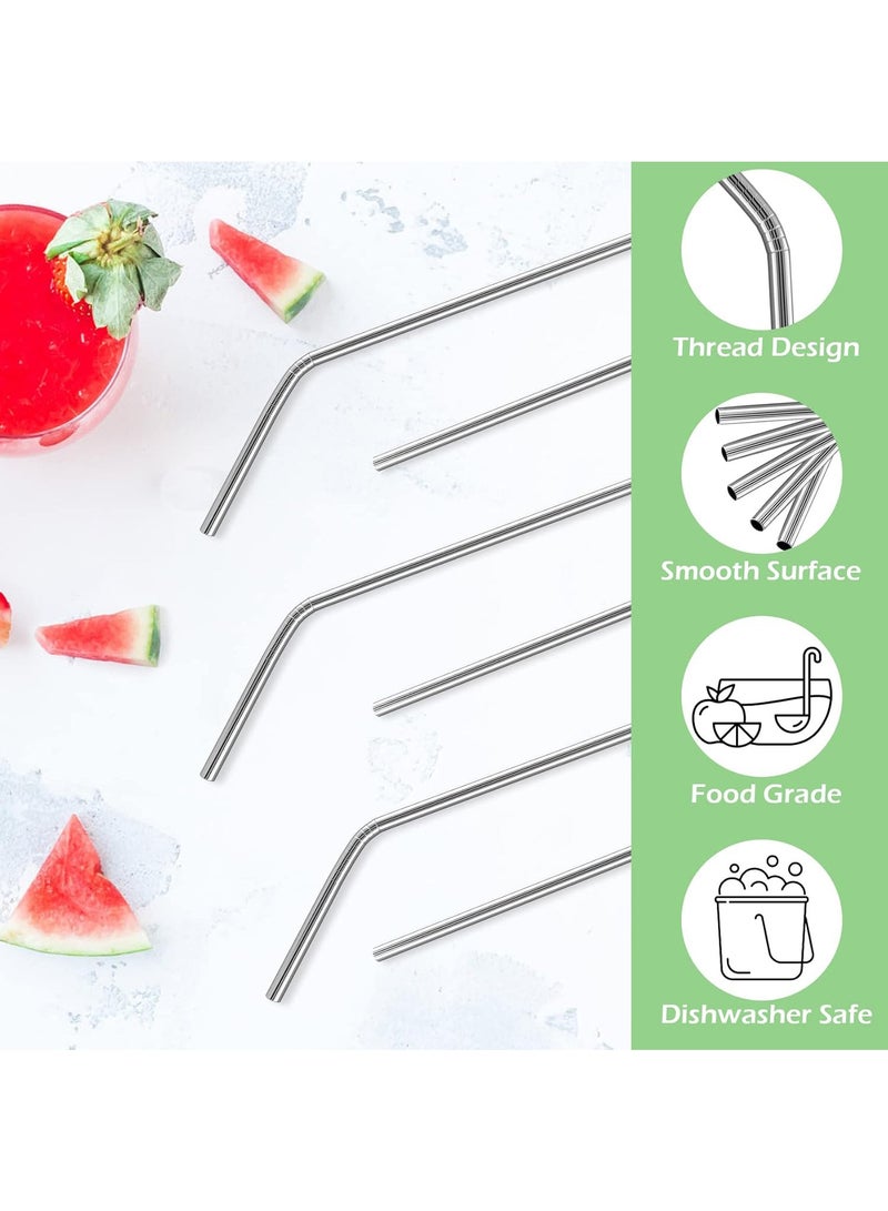 Monda 6 Pcs Stainless Steel Straws, Reusable Metal Straws for 30 oz & 20 oz Tumblers Cups Mugs Cold Beverage, Free Cleaning Brush Included - Image 3