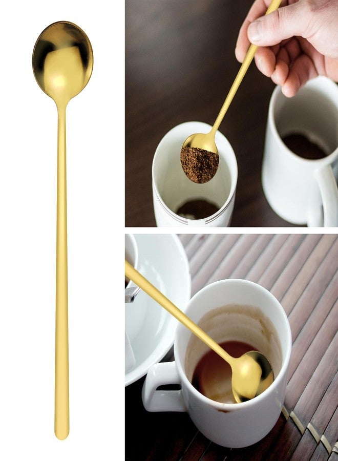 JUNSDUKE 3 Pack Coffee Spoons, Round Dessert Spoons, Stainless Steel Tea Spoon Set for Chocolate, Cake,Ice Cream (3, Gold) - Image 3