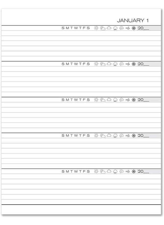BookFactory BookFactory 5 Year Journal Five Year Daily Diary Log Book LogBook Soft Wood Finish  8 x 10 JOU368SCSAXE940005Year  - Image 3