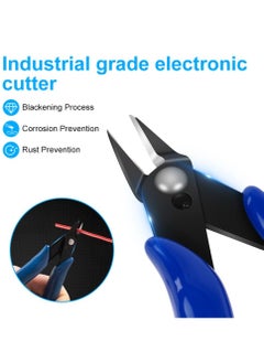 Y&D Wire Cutters, 2PCS Spring-loaded Side Cutters Flush Diagonal Precision Cutting Pliers in CRV Steel, Heavy Duty for Electrical(Smooth handle)  - Image 5