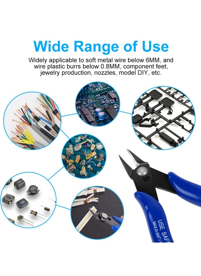 Y&D - Wire Cutters, 2PCS Spring-loaded Side Cutters Flush Diagonal Precision Cutting Pliers in CRV Steel, Heavy Duty for Electrical(Smooth handle) - Image 1