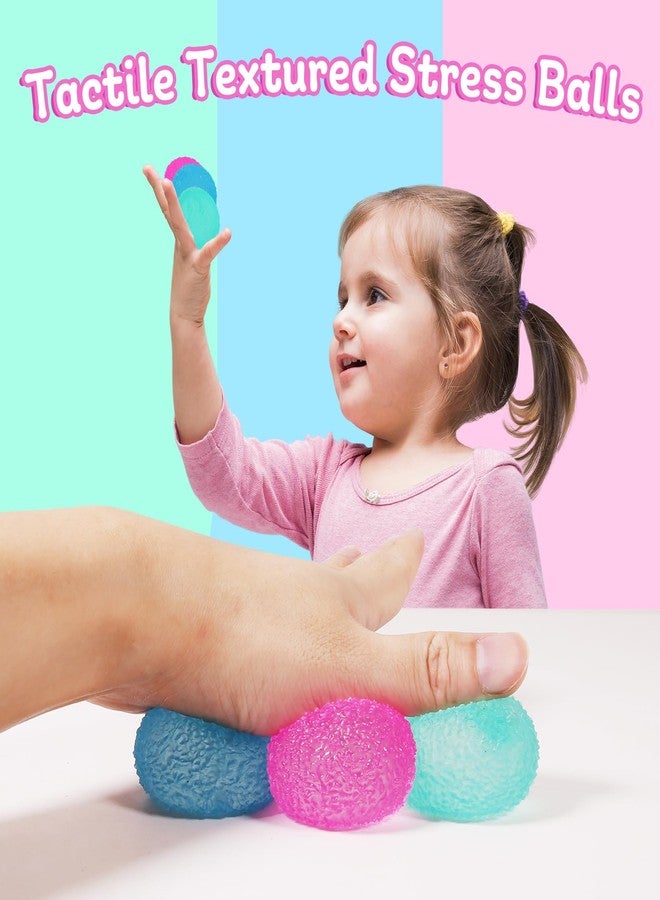 FauKait 3pcs 1.45 Textured Stress Balls - Silky Soft Memory Gel - Squeeze Balls Fidget Balls for Anxiety Stress Relief Warm Series - Squishy Fidget Toy for Kids and Adults - Pack of 3 - Image 3