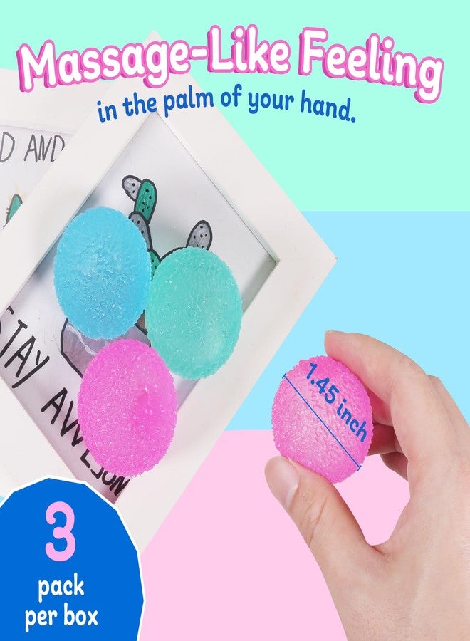 FauKait 3pcs 1.45 Textured Stress Balls - Silky Soft Memory Gel - Squeeze Balls Fidget Balls for Anxiety Stress Relief Warm Series - Squishy Fidget Toy for Kids and Adults - Pack of 3 - Image 2