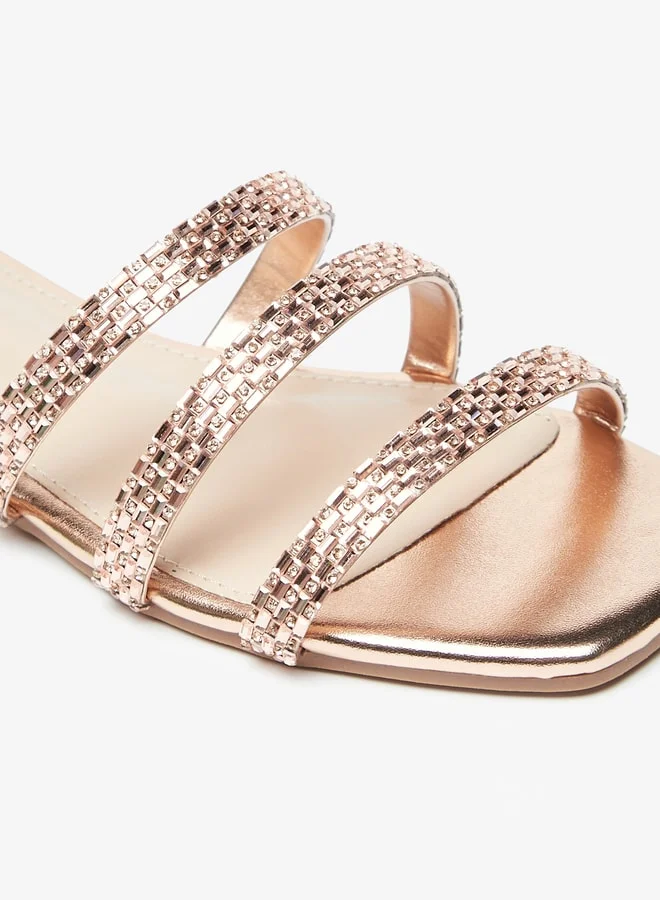فلورا بيلا من شو إكسبرس Women's Embellished Slip-On Flat Sandals