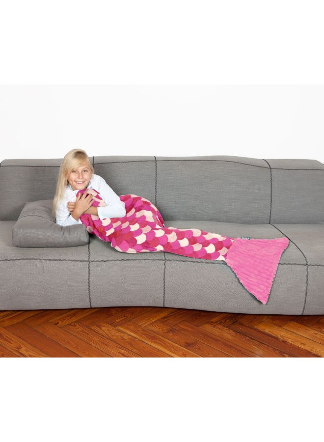 Kanguru Mermaid Tail Blanket | Wearable Fleece Blanket w/ Sirena Tail for Kids, Soft, Comfy, Warm, Fun, Machine Washable, for Kids and Teenagers size 135cm - Pink - Image 4