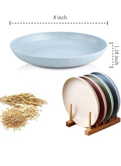 Beauenty 4 Pack Unbreakable Dinner Plates, Reusable Wheat Straw Plates 10 Inches, Lightweight Unbreakable Dinner Dishes Plates, Dishwasher & Microwave Safe  - Image 2
