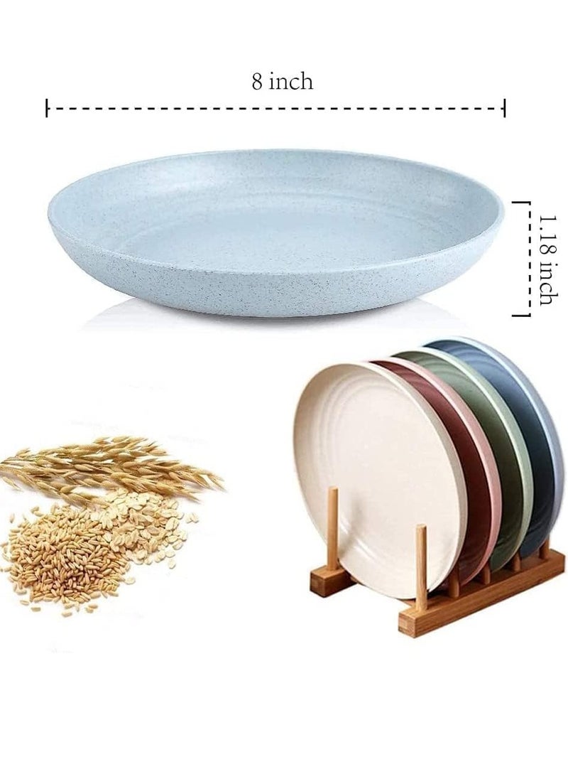Beauenty 4 Pack Unbreakable Dinner Plates, Reusable Wheat Straw Plates 10 Inches, Lightweight Unbreakable Dinner Dishes Plates, Dishwasher & Microwave Safe  - Image 2
