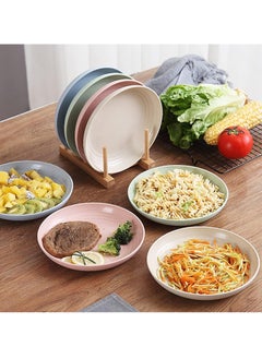 Beauenty 4 Pack Unbreakable Dinner Plates, Reusable Wheat Straw Plates 10 Inches, Lightweight Unbreakable Dinner Dishes Plates, Dishwasher & Microwave Safe  - Image 3