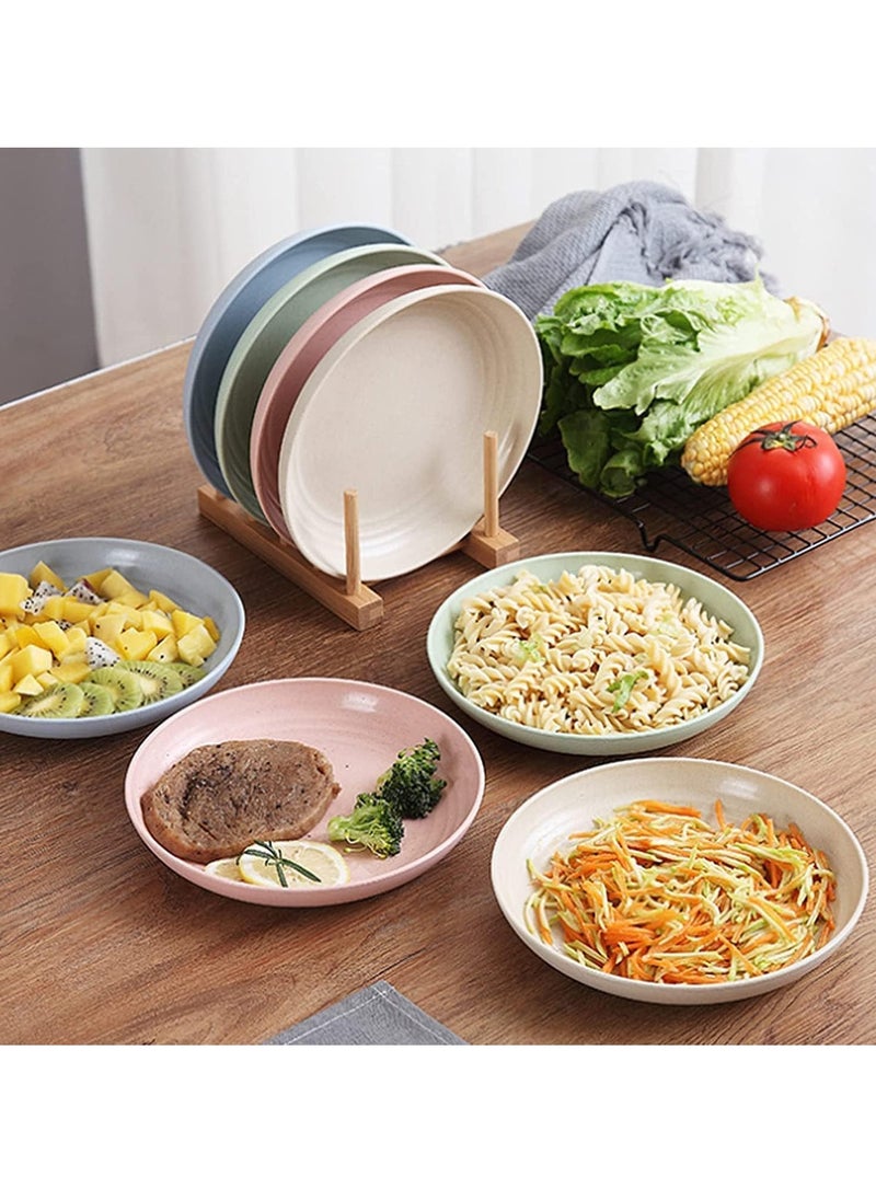 Beauenty 4 Pack Unbreakable Dinner Plates, Reusable Wheat Straw Plates 10 Inches, Lightweight Unbreakable Dinner Dishes Plates, Dishwasher & Microwave Safe  - Image 3