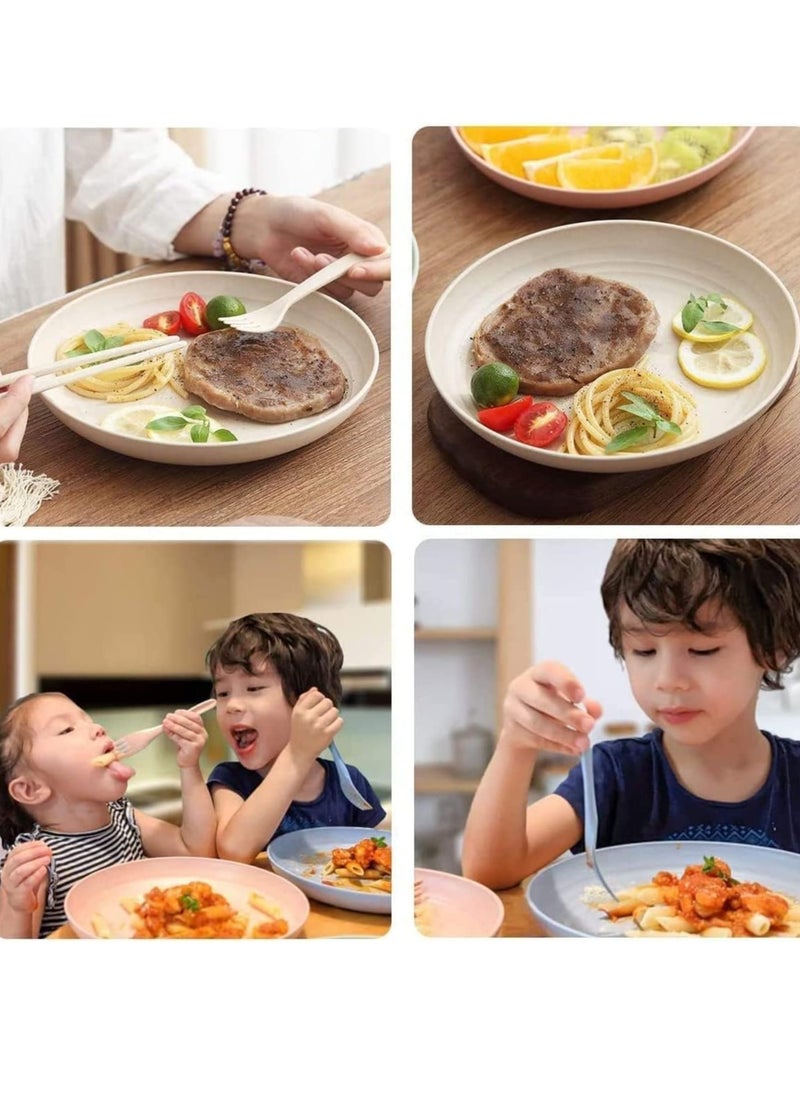 Beauenty 4 Pack Unbreakable Dinner Plates, Reusable Wheat Straw Plates 10 Inches, Lightweight Unbreakable Dinner Dishes Plates, Dishwasher & Microwave Safe  - Image 5