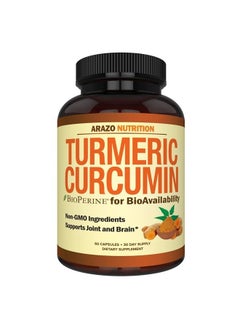 Turmeric Curcumin with BioPerine 1300mg with Black Pepper - Joint Support Nutritional Supplements - 100% Herbal Tumeric Root Capsules