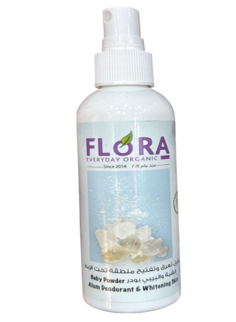 فلورا مزيل عرق ومبيض للبشرة بخلاصة الشبة والبيبي بودر 100 مل