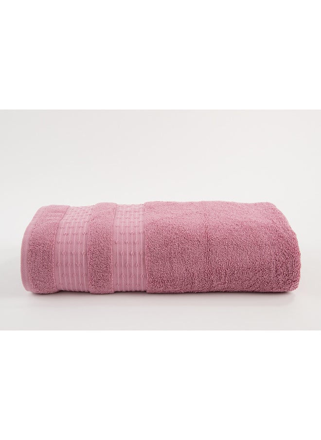 White Rose Fortuneplush 580 Gsm 100% Cotton Terry Fancy Border1 Bath Sheet 80X160 CmLuxury Touch Extra Absorbent-Dark Pink  - Image 2