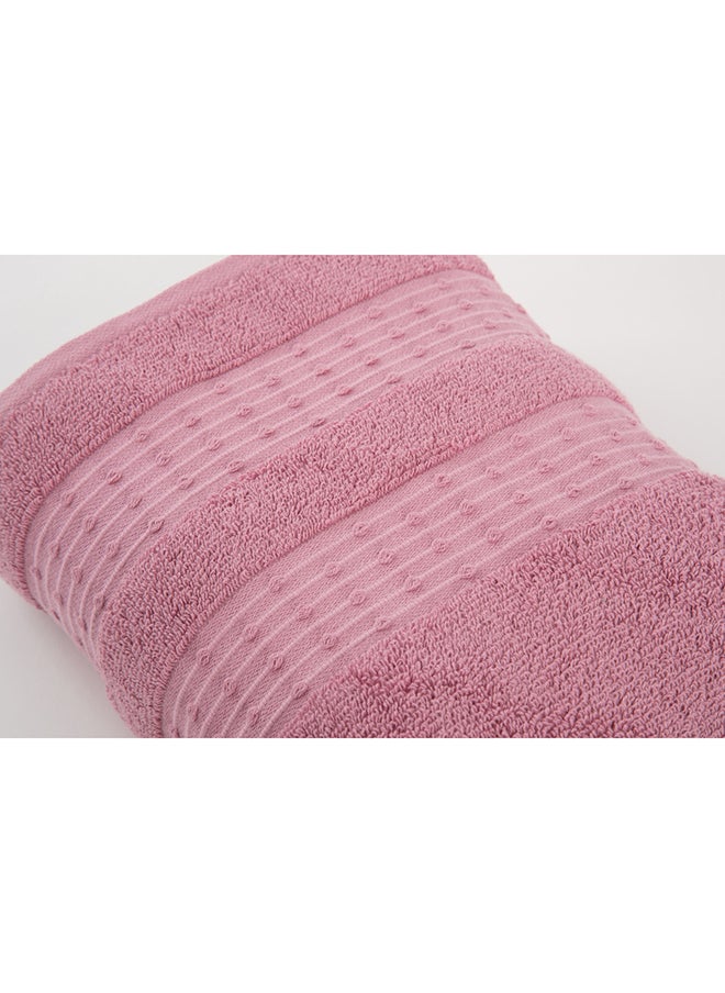 White Rose Fortuneplush 580 Gsm 100% Cotton Terry Fancy Border1 Bath Sheet 80X160 CmLuxury Touch Extra Absorbent-Dark Pink  - Image 3