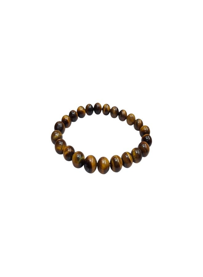 rocksmins Tiger Eye Yellow Bracelet Natural Original Crystal Real Stone Reiki Healing Crystal Love Positive Energy Attraction Stylish for Men Women Boy Girl Unisex 8mm Beads Stretchable - Image 2