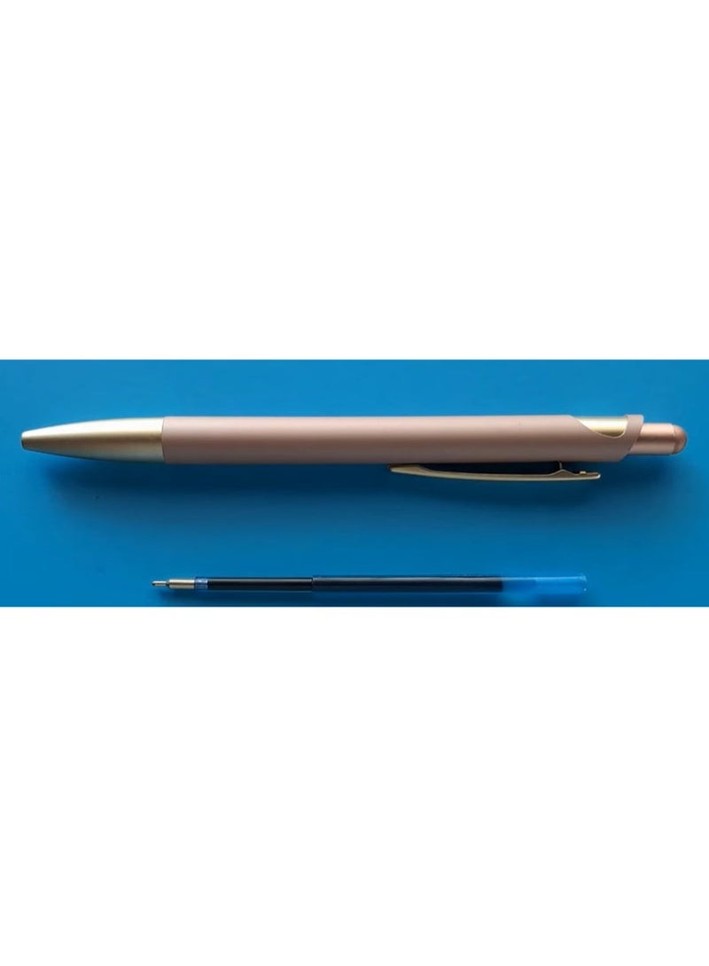 Hauser Germany Original Crest premium Metal Ball Pen | Comfortable Grip For Easy Handling | Shiny & Attractive Metal Body | Ideal For Gifting | Blue Ink, 0.6 MM | (body Rose gold color) - Image 3