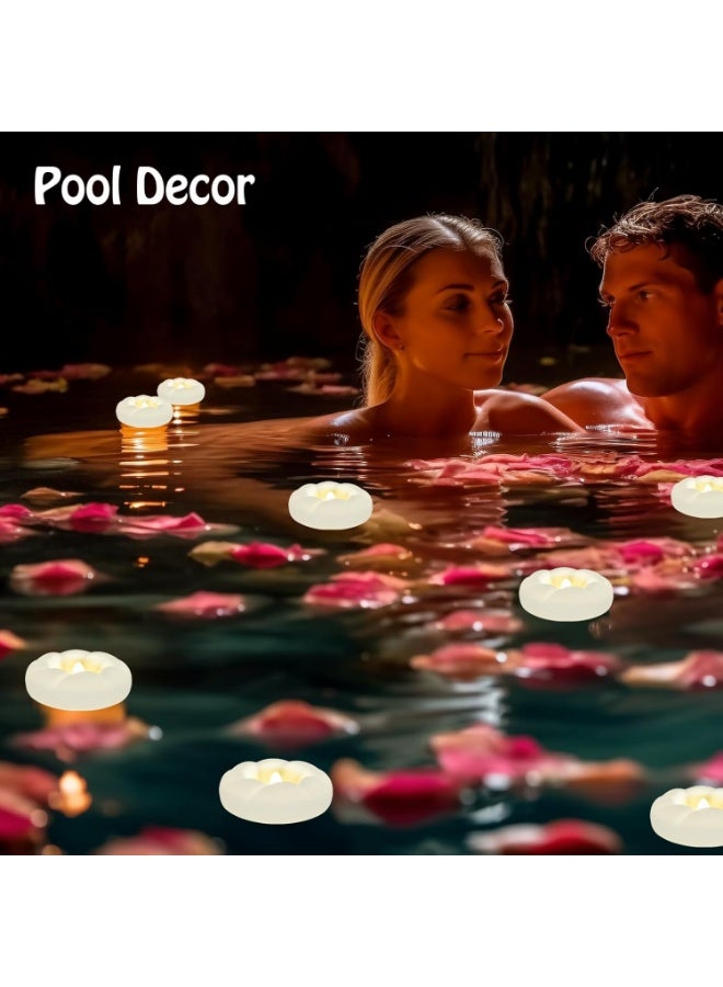 6pack Flameless LED White Floating Candles, 3'' Plastic Battery Operated Flickering Waterproof Tealights for Cylinder Vases, Centerpieces at Wedding, Party, Pool, Holiday  - Image 4
