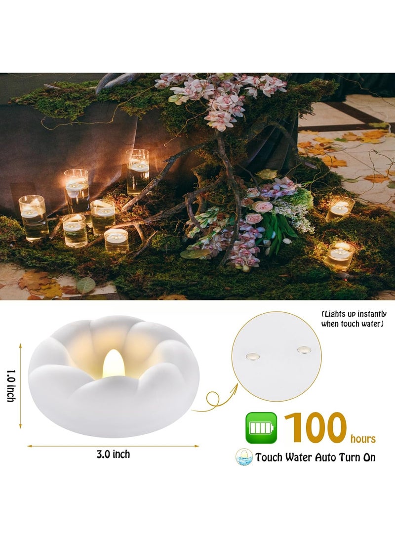 6pack Flameless LED White Floating Candles, 3'' Plastic Battery Operated Flickering Waterproof Tealights for Cylinder Vases, Centerpieces at Wedding, Party, Pool, Holiday  - Image 5