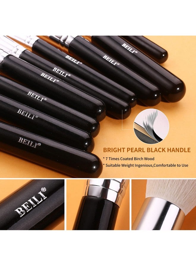 BEILI Makeup Brushes 42Pcs Makeup Brush Set Premium Goat Synthetic Hair Kabuki Foundation Blending Brush Face Powder Blush Concealers Eye Shadows Make Up Brushes Kit With Case（Black） - Image 5