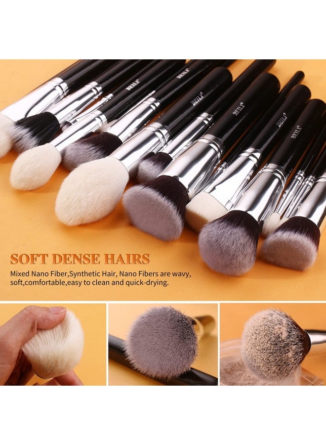 BEILI Makeup Brushes 42Pcs Makeup Brush Set Premium Goat Synthetic Hair Kabuki Foundation Blending Brush Face Powder Blush Concealers Eye Shadows Make Up Brushes Kit With Case（Black） - Image 3