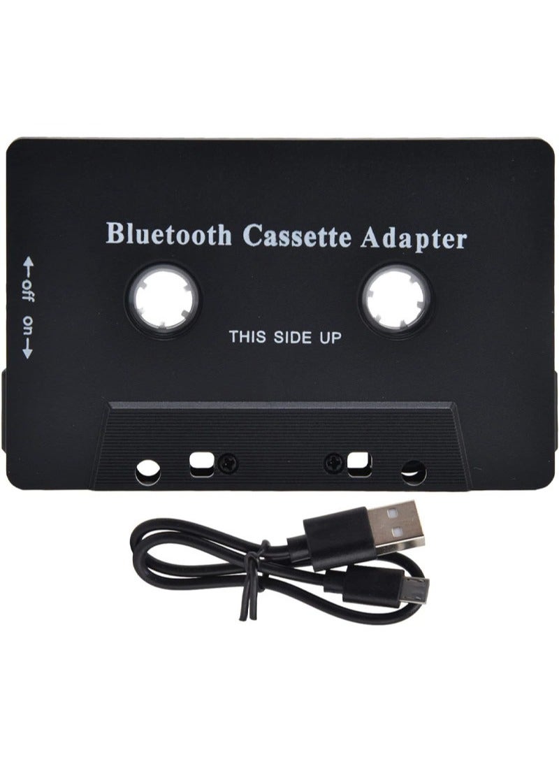 ايكانبو جهاز استقبال كاسيت بلوتوث للسيارة مع صوت ستيريو، محول كاسيت بلوتوث 5.0 مساعد، محول شحن USB، محول كاسيت للرد على الهاتف في السيارة أو المنزل (أسود) - Image 1