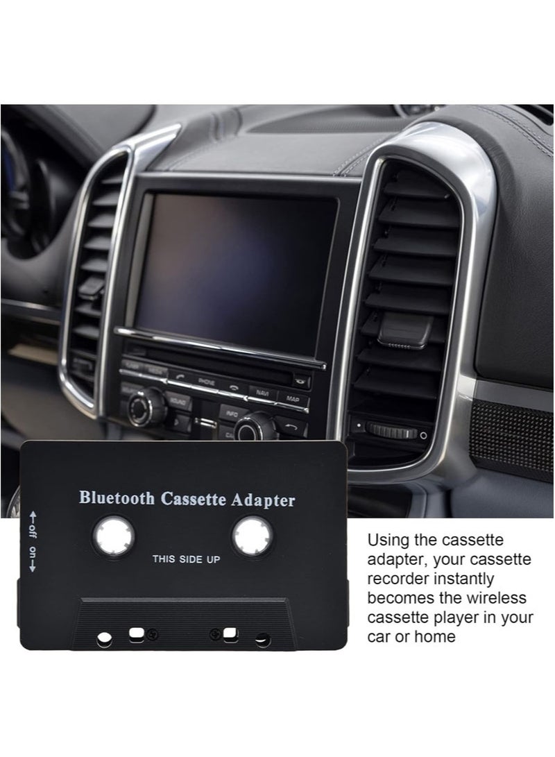ايكانبو جهاز استقبال كاسيت بلوتوث للسيارة مع صوت ستيريو، محول كاسيت بلوتوث 5.0 مساعد، محول شحن USB، محول كاسيت للرد على الهاتف في السيارة أو المنزل (أسود) - Image 2