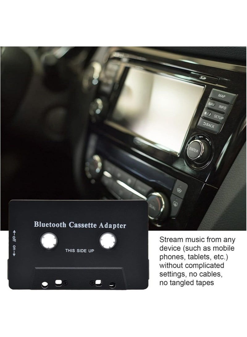 ايكانبو جهاز استقبال كاسيت بلوتوث للسيارة مع صوت ستيريو، محول كاسيت بلوتوث 5.0 مساعد، محول شحن USB، محول كاسيت للرد على الهاتف في السيارة أو المنزل (أسود) - Image 3