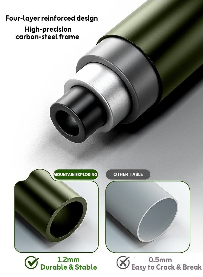 استكشاف الجبال طاولة تخييم قابلة للطي ومحمولة، طاولة سفر مع حامل مصباح مجاني، تتحمل حتى 60 كجم، مثالية للنزهات، الشرفة، والتخييم في الهواء الطلق - Image 4