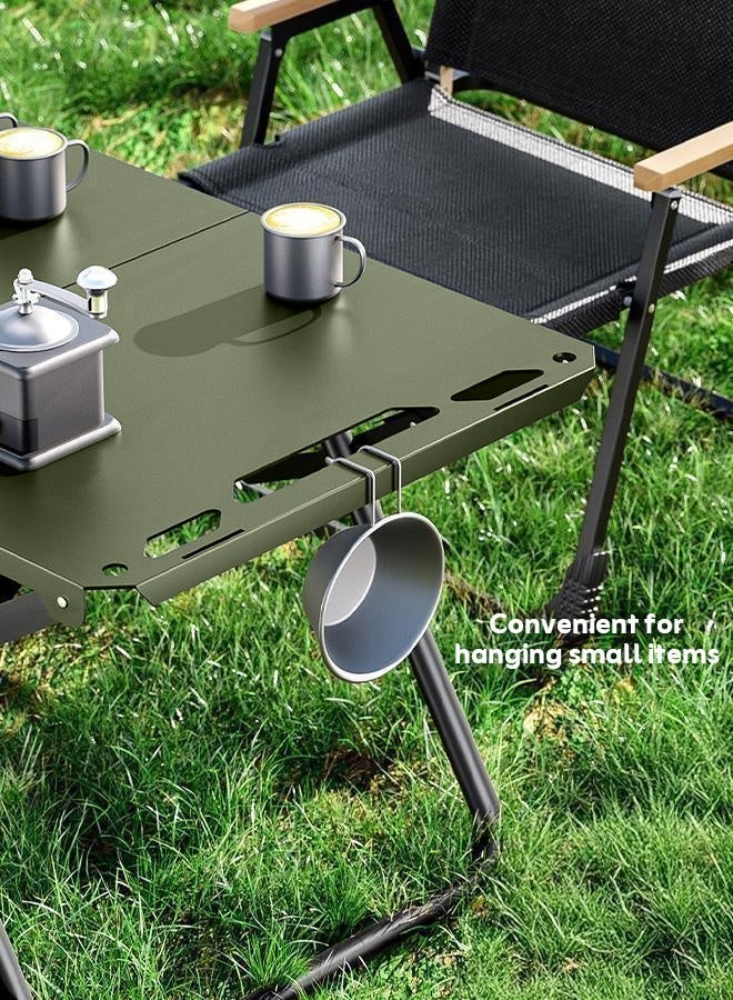 استكشاف الجبال طاولة تخييم قابلة للطي ومحمولة، طاولة سفر مع حامل مصباح مجاني، تتحمل حتى 60 كجم، مثالية للنزهات، الشرفة، والتخييم في الهواء الطلق - Image 3