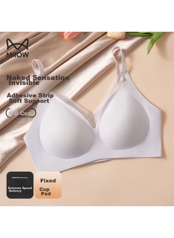 MIIOW Miiow [mianmian Cup] Women's Underwear, Autumn And Winter New Product, Soft Support Bra, V-neck Mesh Spliced Brassiere - Image 1