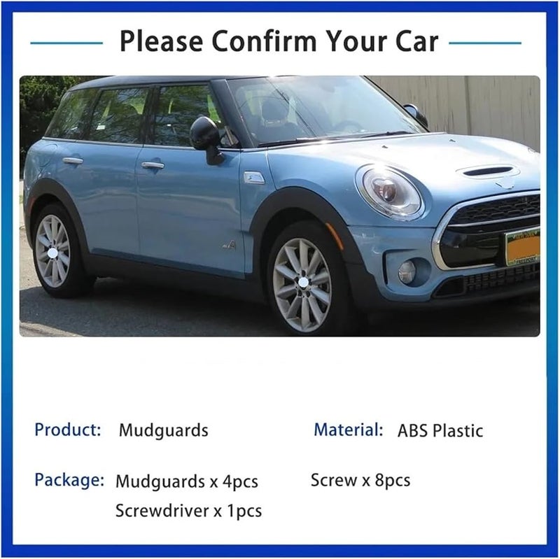 مجموعة واقيات الطين الأمامية والخلفية لسيارة بي إم دبليو ميني كلوبمان إف 54 2015-2023 - Image 4