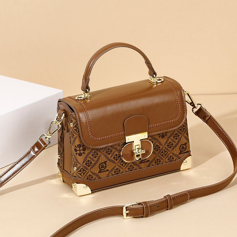 New Printed Patchwork Small Square Bag Fashion Trendy Handbag High-End Sense Large Capacity Shoulder Bag Crossbody Bag - Image 5