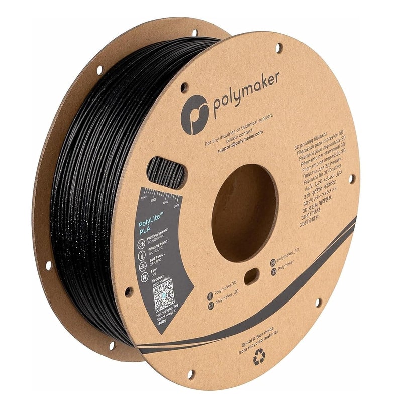 polymaker خيوط PLA لامعة 1.75 مم، أسود مجرة، 1 كجم - خيوط متلألئة، دقة أبعاد +/- 0.03 مم (تتطلب فوهة 0.6 مم) - Image 1