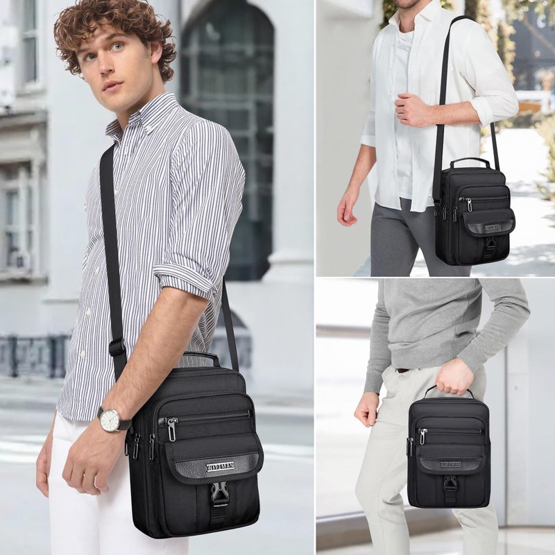 WITZMAN Crossbody Bags for Men Travel Shoulder Bag Lightweight Man Purse Small Casual Messenger Bag for Work Travelingï¼ˆB699 Blackï¼‰ - Image 2
