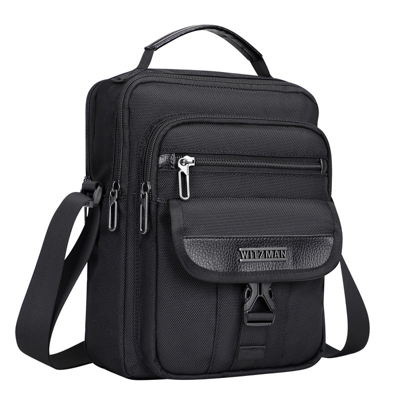 WITZMAN Crossbody Bags for Men Travel Shoulder Bag Lightweight Man Purse Small Casual Messenger Bag for Work Travelingï¼ˆB699 Blackï¼‰ - Image 1