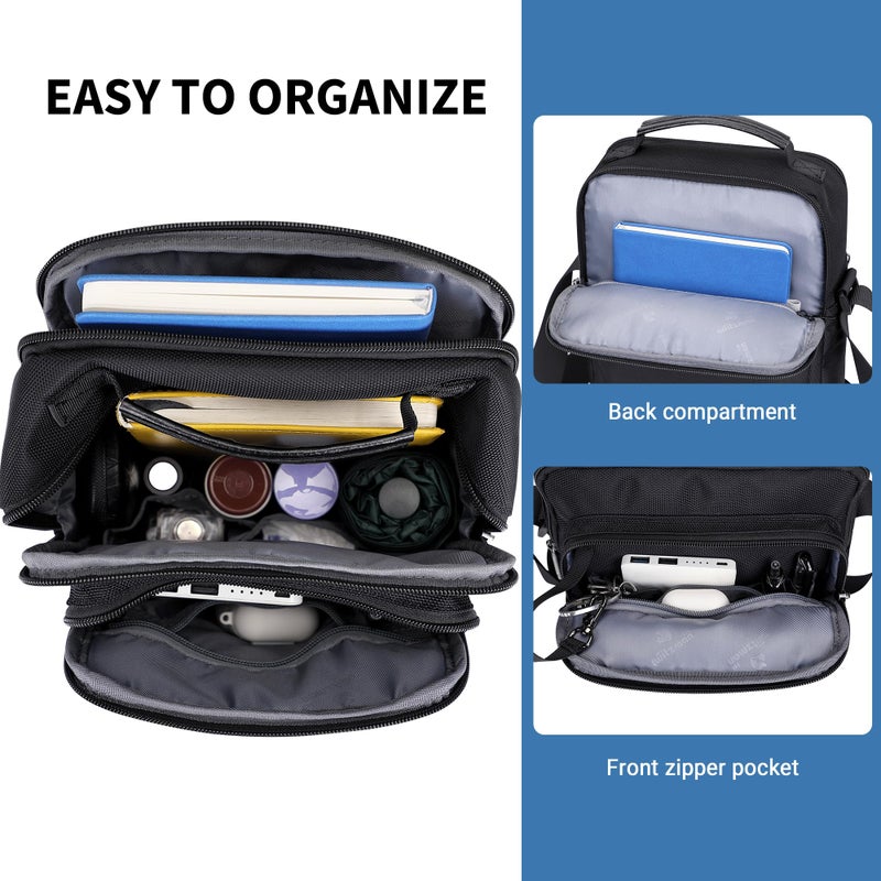WITZMAN Crossbody Bags for Men Travel Shoulder Bag Lightweight Man Purse Small Casual Messenger Bag for Work Travelingï¼ˆB699 Blackï¼‰ - Image 4