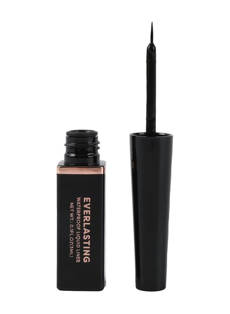 profusion Cosmetics Everlasting Waterproof Liquid Eyeliner Achieve Bold Statement Eyes Effortlessly With this Essential Beauty Tool Long Lasting Black Liquid Eyeliner is Key to Effortless Glamour - Image 1